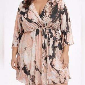 Bar III Marble Print Wrap Dress - Size XXL - Chic & Elegant
